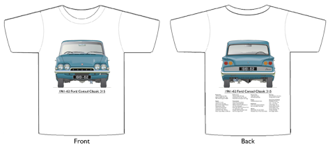 Ford Consul Classic 315 1961-62 T-shirt Front & Back